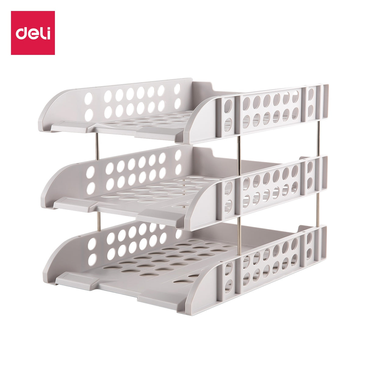 DELI Stationery File Tray 9217 3-TIER Grey