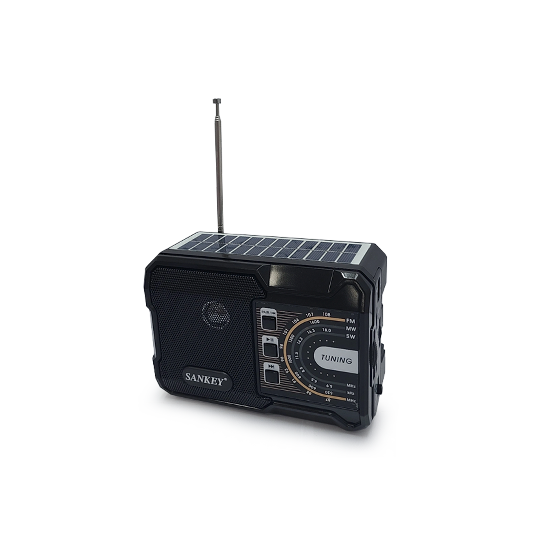 SANKEY Radio R-503 FM USB Sd Bluetooth Music Box Rechargeable Solar