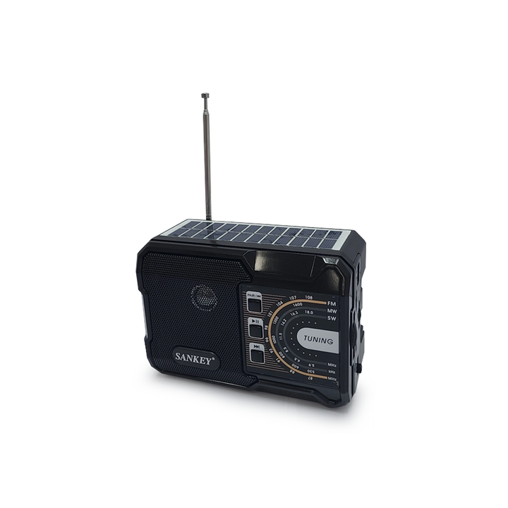 SANKEY Radio R-503 FM USB Sd Bluetooth Music Box Rechargeable Solar