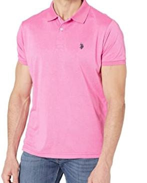 US POLO ASSN. Men Shirt Polo Us Polo Pink, Small Logo