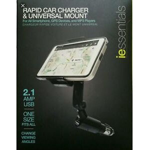 Car Mount & Charger Rapid Universal IE-UHQR1-BK Iessentials 2.1A
