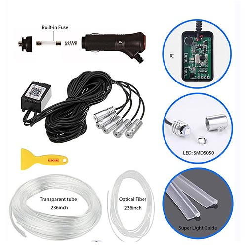 CRAFTEK Car LED Ambient Light Atmosphere Strip Rgb App Control 6IN1 8M GUC-YC-CD002968