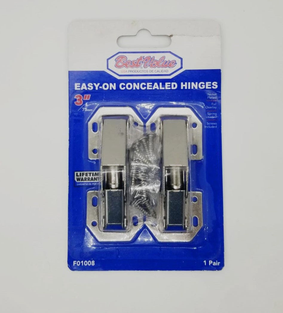 BEST VALUE Hinges Concealed 3" F01008