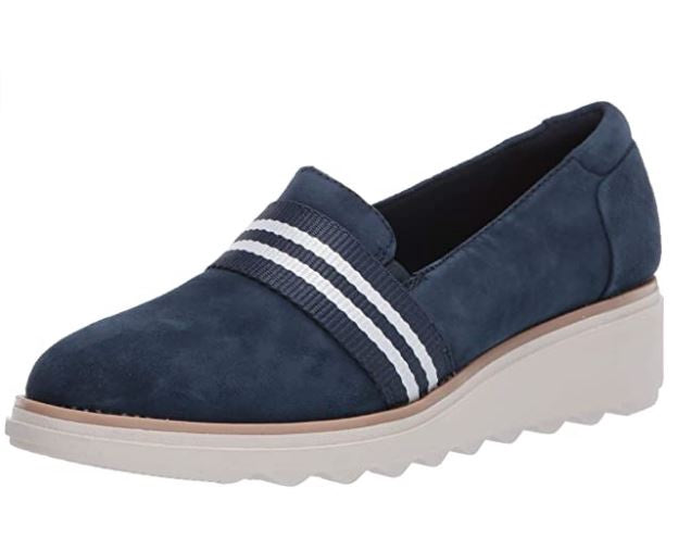 CLARKS Footwear Women's Sharon Bay Loafer Navy Suede