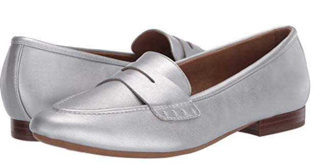 AEROSOLES Footwear Women's Casual, Loafer Flat Silver