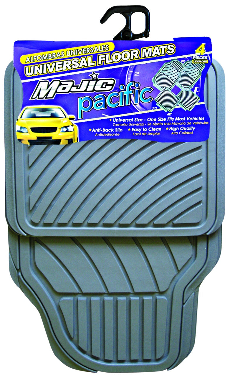 MAJIC Car Mat Universal 118 Pacific 4PCS Rubber Grey 4-SEATERS +