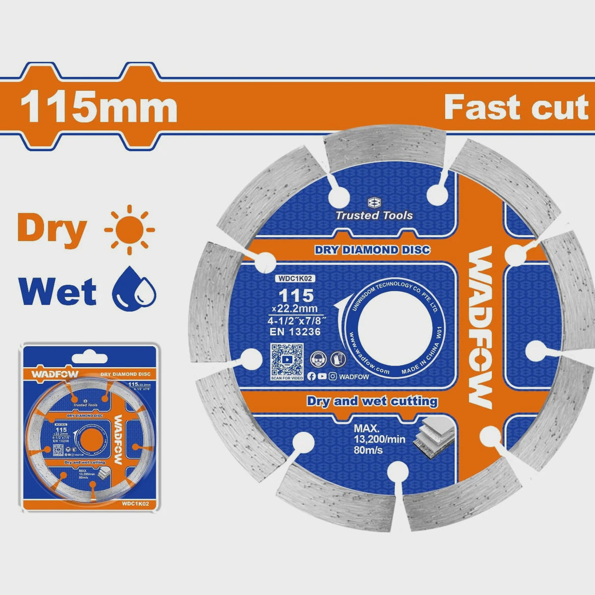 WADFOW Disc 4 1/2" Diamond WDC1K02 115MMX22.2MM