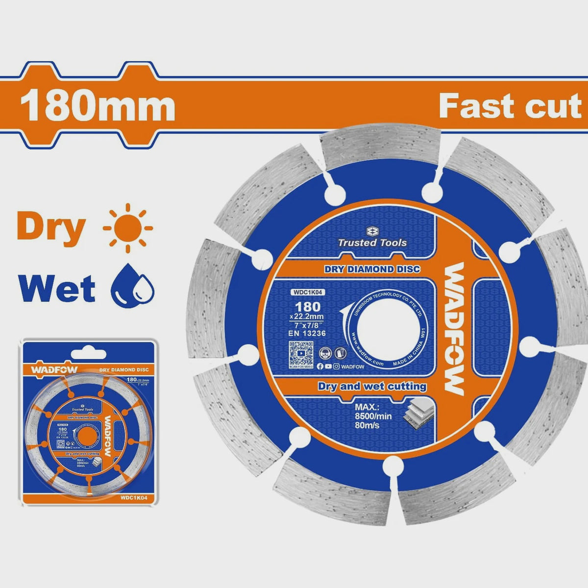 WADFOW Disc 7" Diamond WDC1K04 180MMX22.2MM