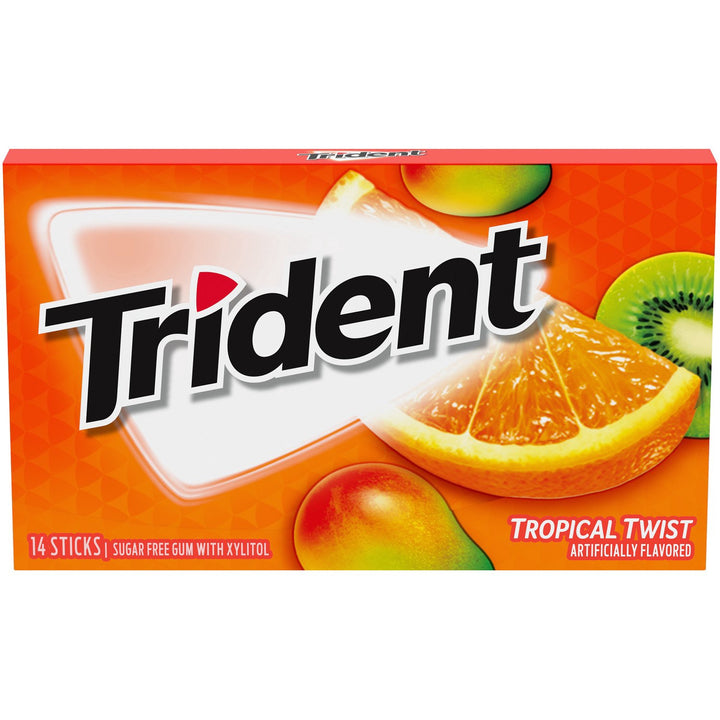 TRIDENT Tropical Twist Flavor Gum Sugar Free 14-PIECES