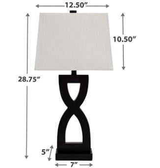 ASHLEY Table Lamp Signature Design Amasai Set of 2 Modern Base Black L243144