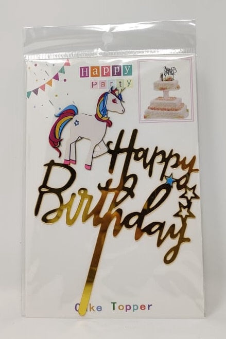 Party Cake Topper Happy Birthday Unicorn YS13