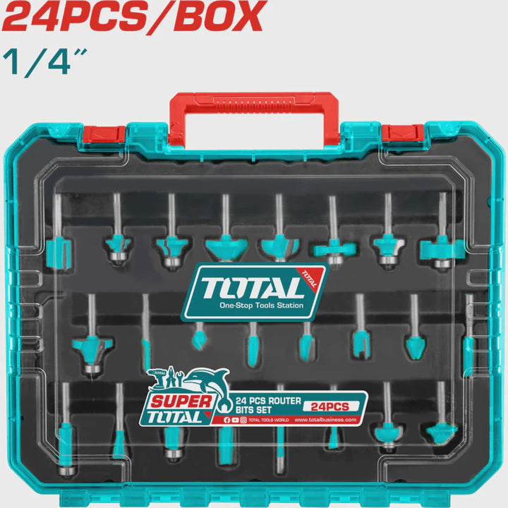 TOTAL Router Bit Set 24PCS TACSR1240104 1/4" Shank