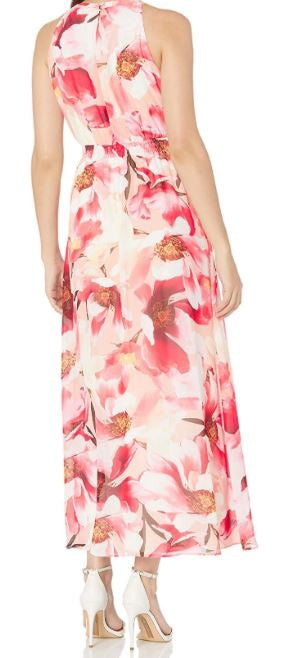 NINE WEST Dress Floral Maxi Peach