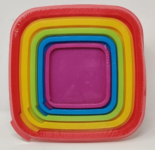 Bowl Set 5PCS Plastic with Color Cover FAM25