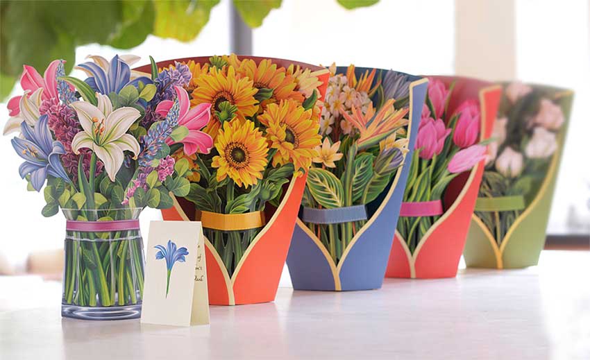 Mother's Day Pop Up Card Bouquet of Flowers Mixed