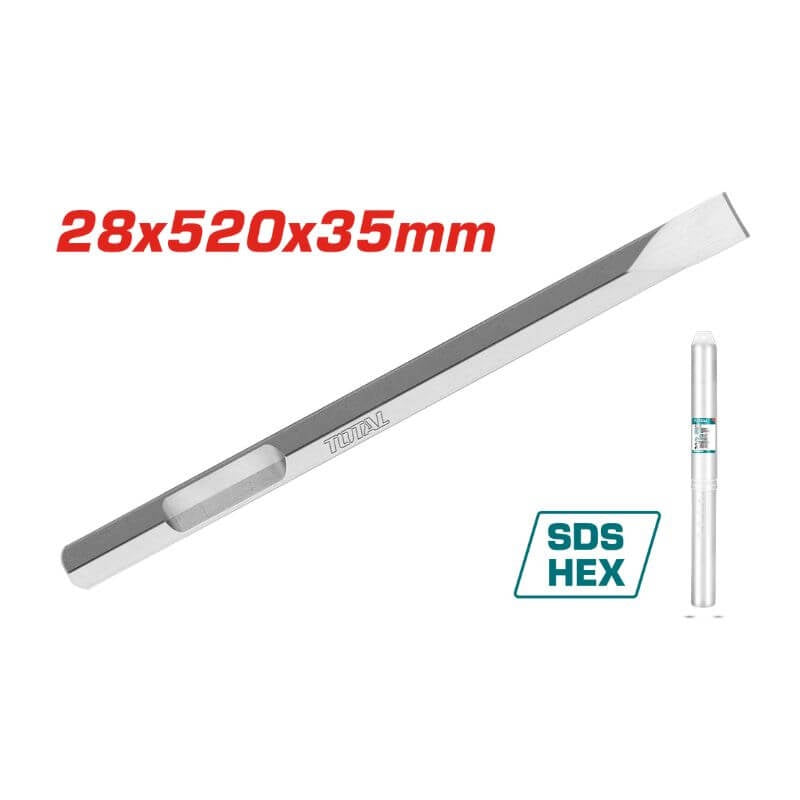 TOTAL Bit Jack Hammer TAC153428112 Sds Hex Flat Chisel