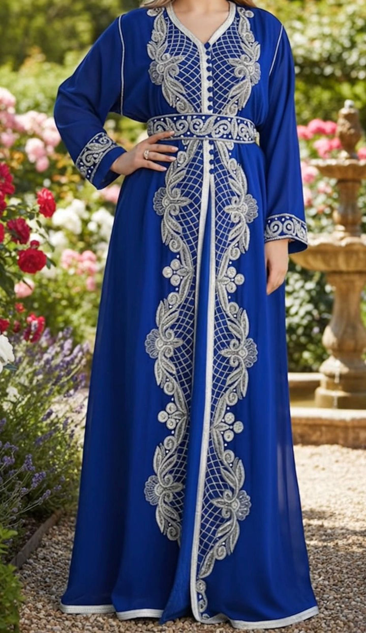 Gown Beaded Plus Size Purple / Emerald / Blue