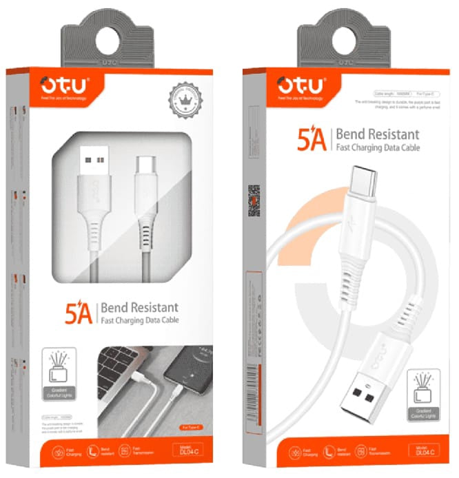 OTU Charger Cable USB DL04-C TYPE-C 5A Fast Charging Data Cable Bend Resistant