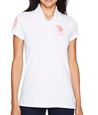 US POLO ASSN. Women Shirt Polo Us Polo White Pink Logo