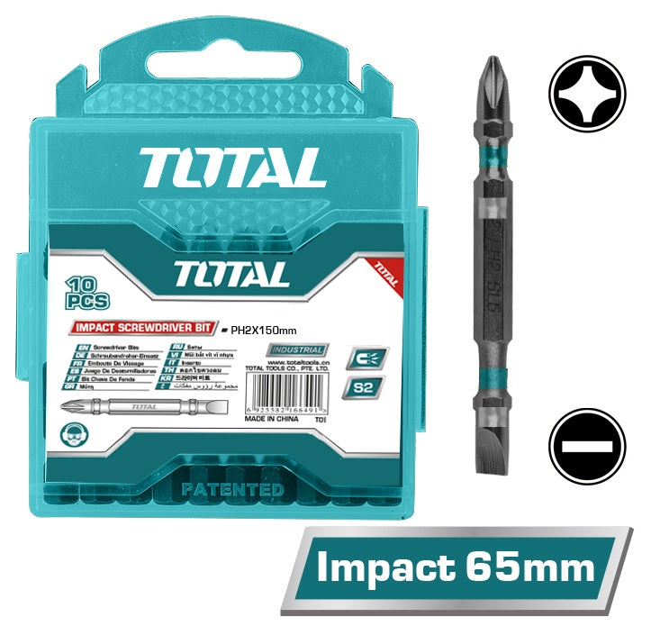 TOTAL Screwdriver Bit Set 10PCS TACIM16HL133 Impact