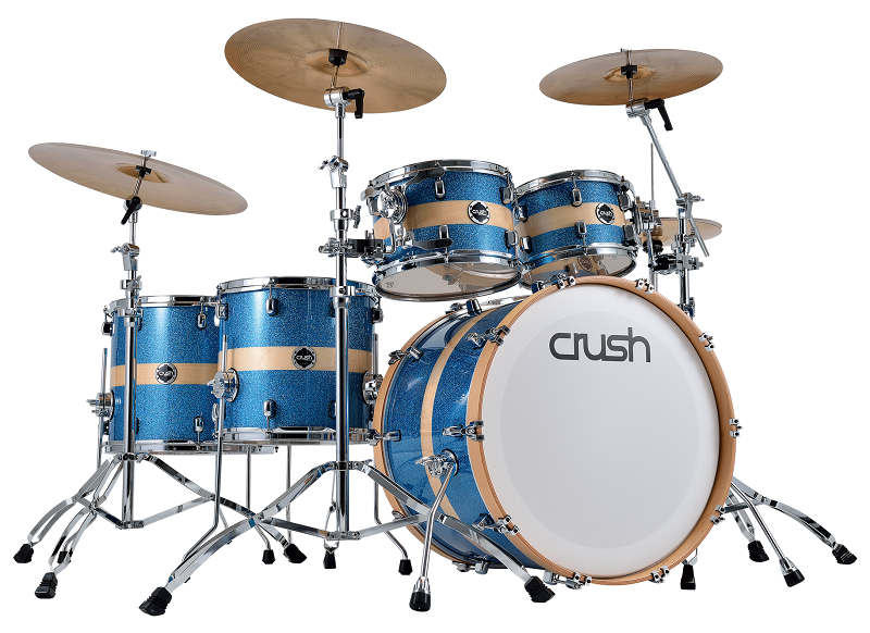 CRUSH Drum Set SBR304615 Sublime Birch Hg Sparkle Blue with Natural Strip