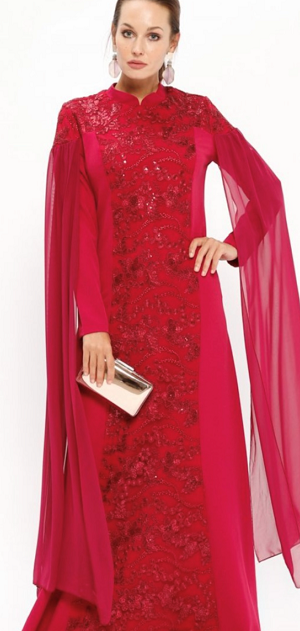 BUTIK NESE Dress Evening Bn Dark Cherry