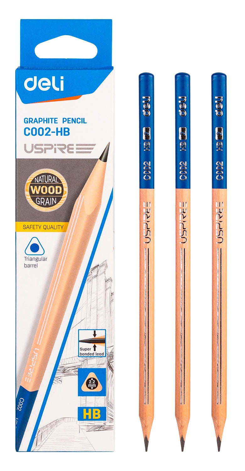DELI Stationery Pencil C002-HB = 2 Uspree Graphite Pencil 12PCS Box