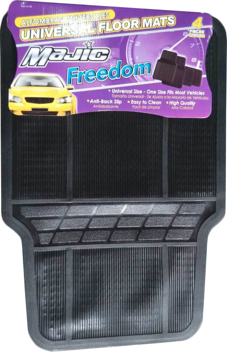 MAJIC Car Mat Universal 149 Freedom 4PCS Rubber Black 4-SEATERS +
