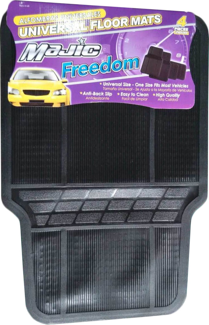 MAJIC Car Mat Universal 149 Freedom 4PCS Rubber Black 4-SEATERS +