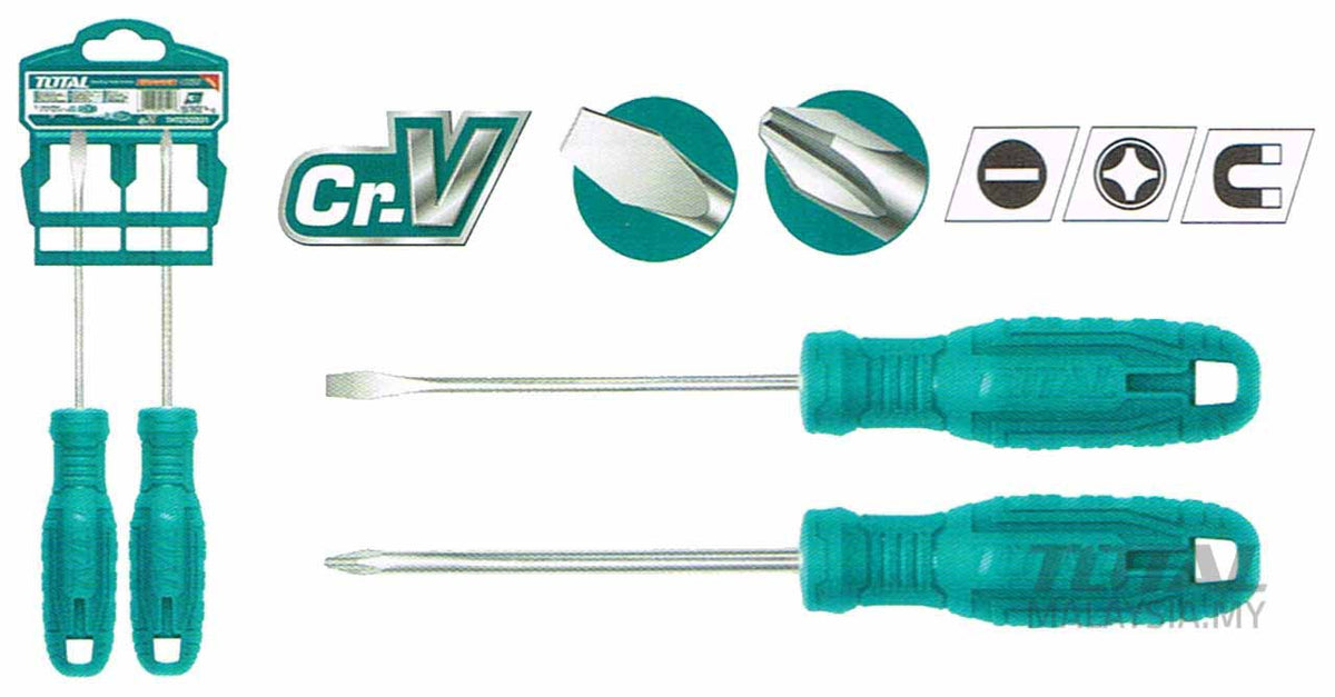 TOTAL Screwdriver Set 2PCS THTDC250201