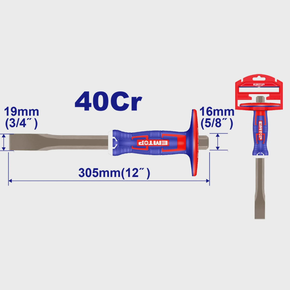 TOTAL Chisel Cold 305MMX16MMX19MM Emtop ECCL191602
