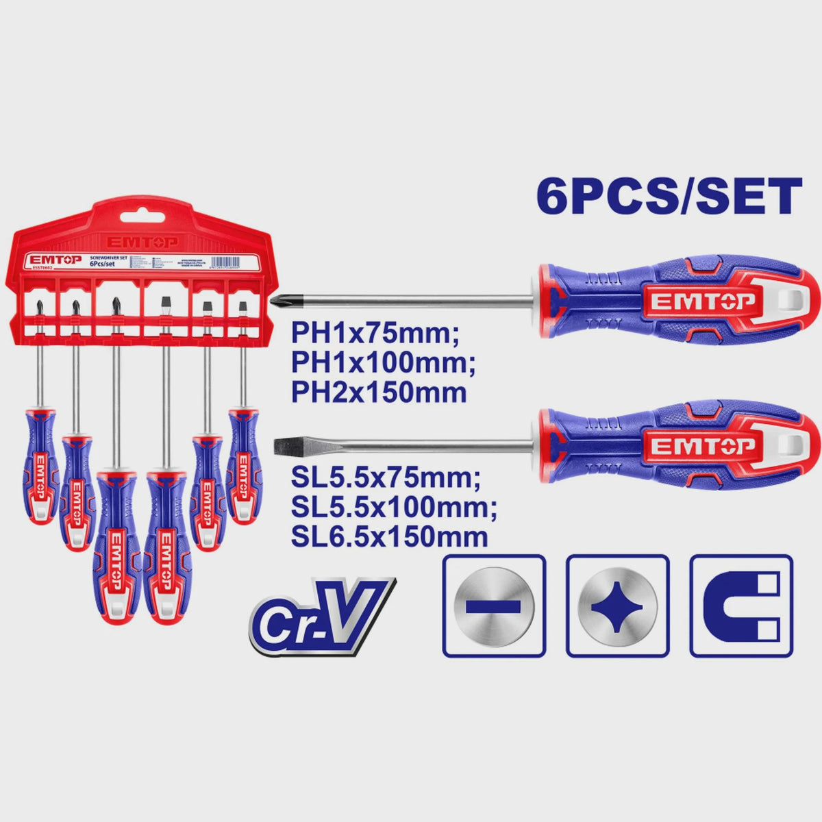 EMTOP Screwdriver Set 6PCS ESST0602