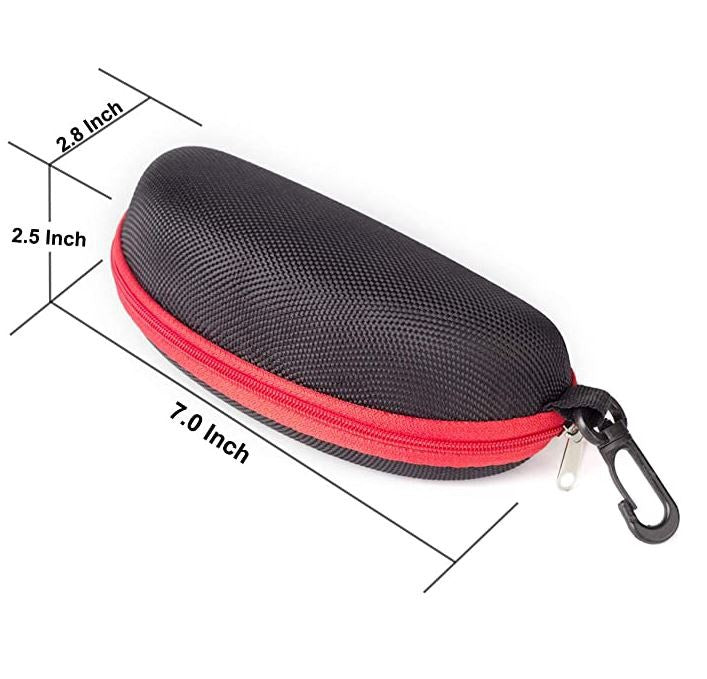 RAYLOVE Sunglasses Case Portable Travel Zipper Eyeglasses Case Hook