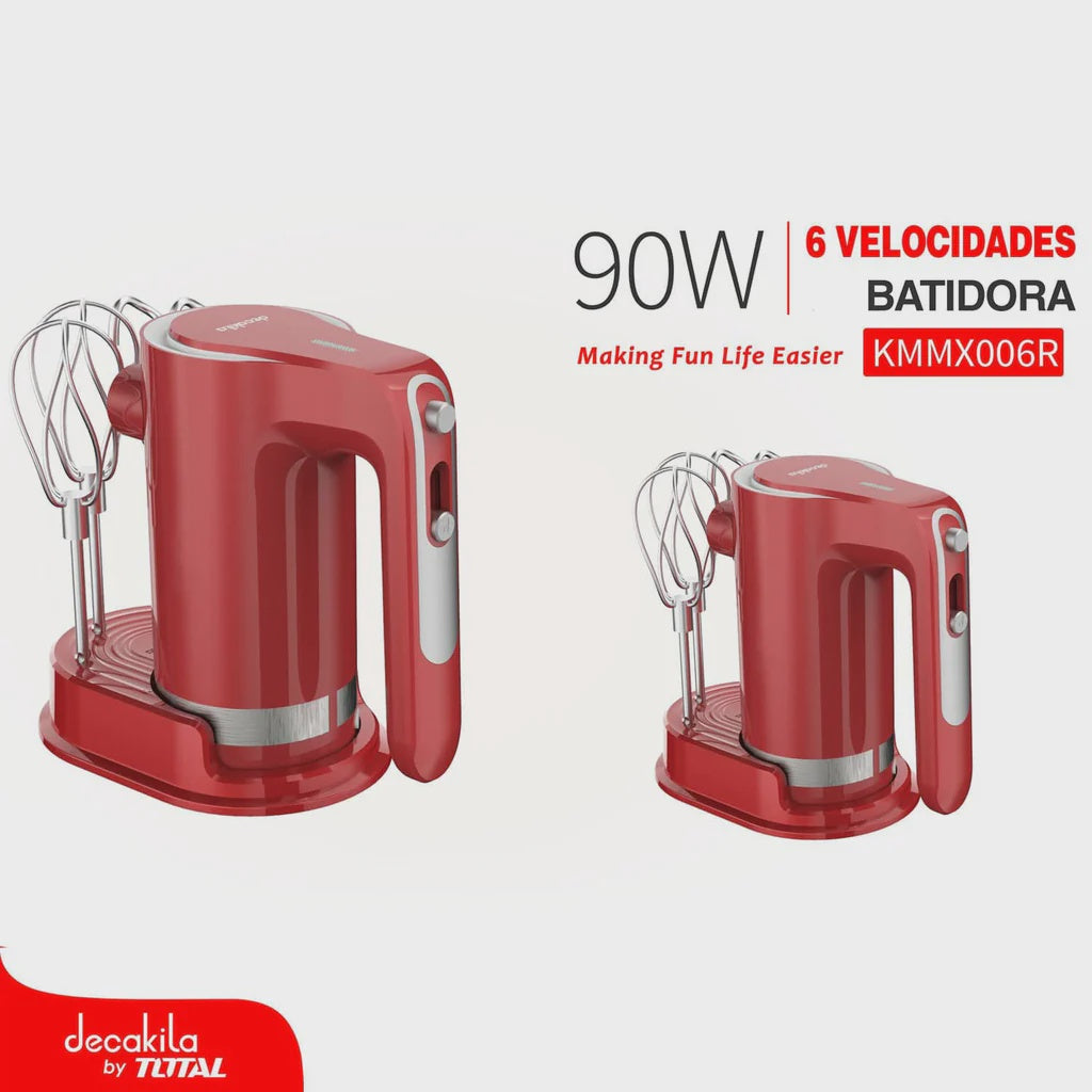 DECAKILA Cake Mixer Hand Cordless KMMX006R 7-SPEED 90W Lithium Battery