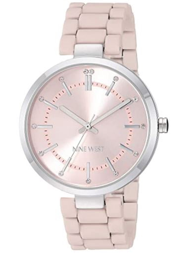 NINE WEST Watch Women's Crystal Accented Rubberized Bracelet
