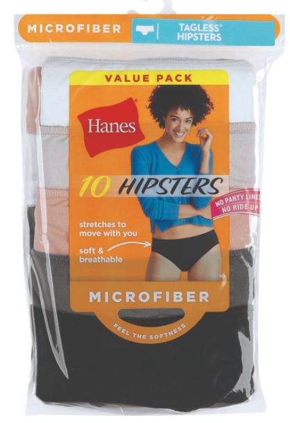 HANES Women Underwear Hipsters 10PACK Microfiber