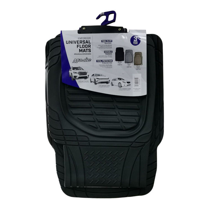 MAJIC Car Mat Universal 163 the Enforcer 3PCS Rubber Black 5-SEATERS +