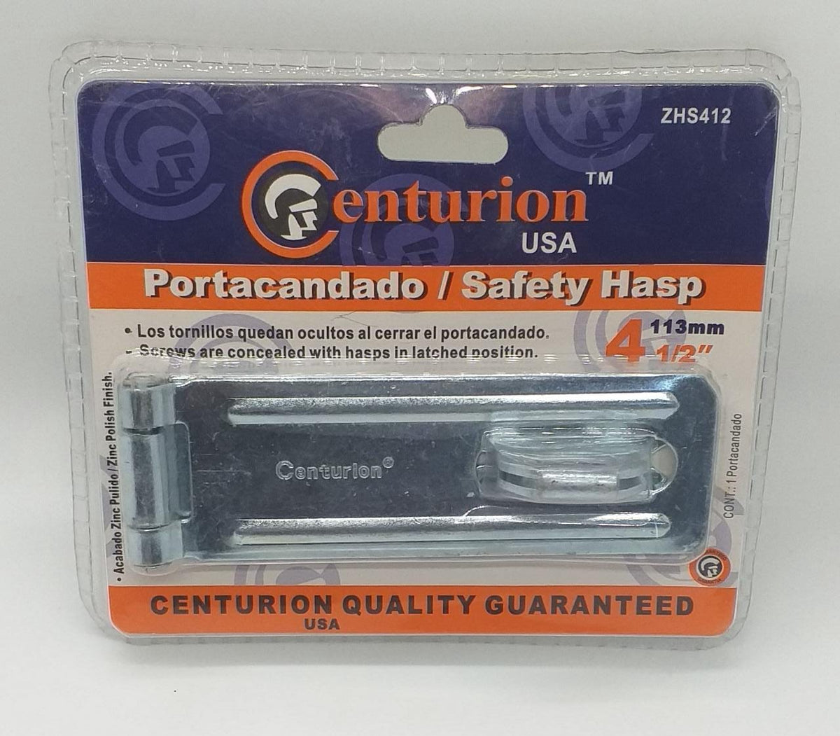 CENTURION Hasp & Staple 4 1/2" Nickle #ZHS412