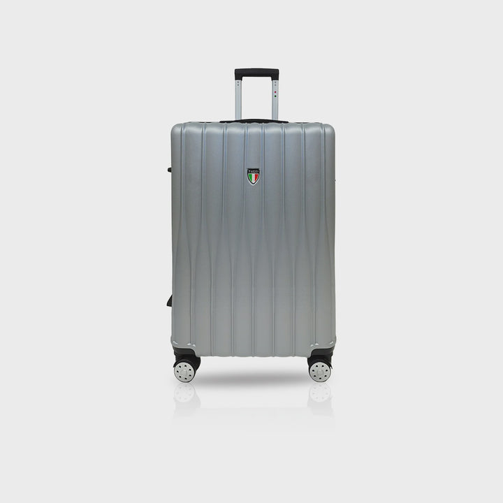 TUCCI ITALY Luggage Suitcase Carry on 20" Baratro T0331-20IN-SILWT ABS Hard Cover 4 Wheel Spinner Silver White