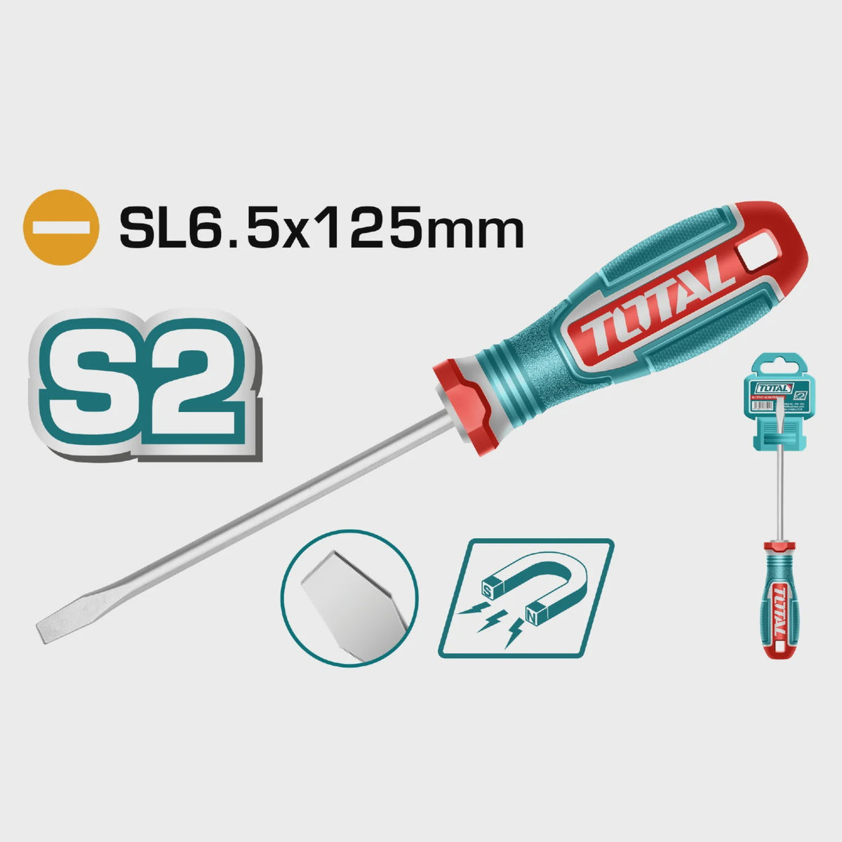 TOTAL Screwdriver 125MM Slotted TSDSL6125