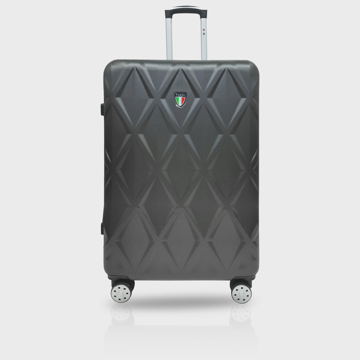 TUCCI ITALY Luggage Suitcase Medium 24" Alveare T0328-24IN-DGR ABS Hard Cover 4 Wheel Spinner Dark Grey