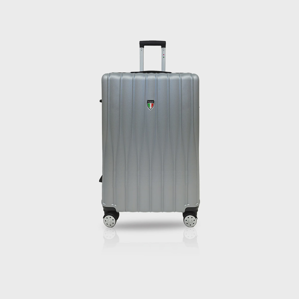 TUCCI ITALY Luggage Suitcase Large 28" Baratro T0331-28IN-SILWT ABS Hard Cover 4 Wheel Spinner Silver White