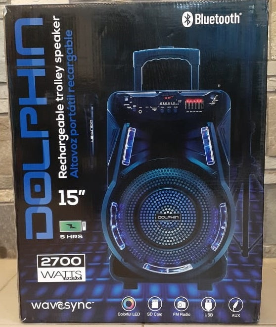 Speaker Box Dolphin 15" SP-17 Rbt (Powered) Active Rechargeable