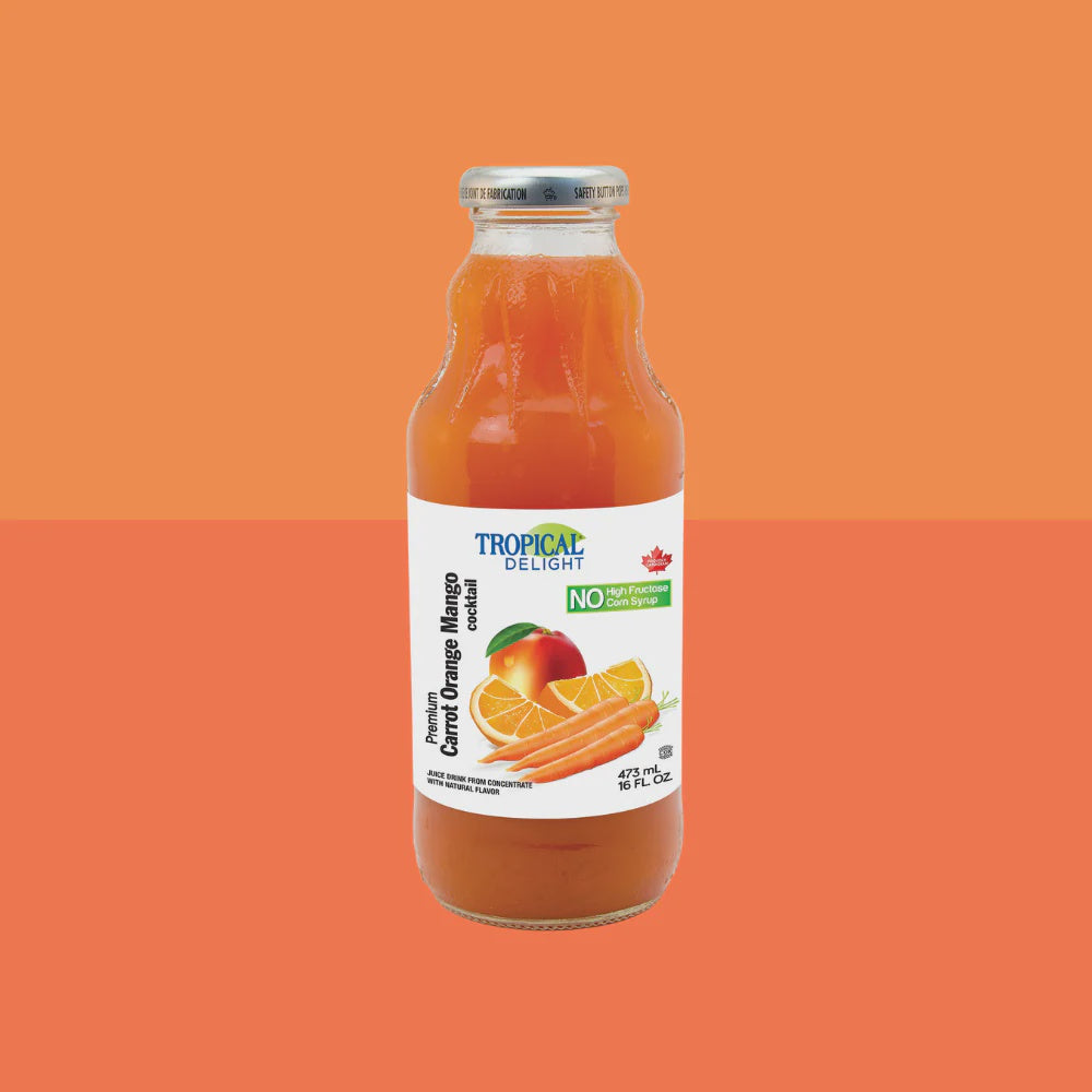 TROPICAL DELIGHT Premium Carrot Orange Mango Cocktail 473ML 16FL OZ