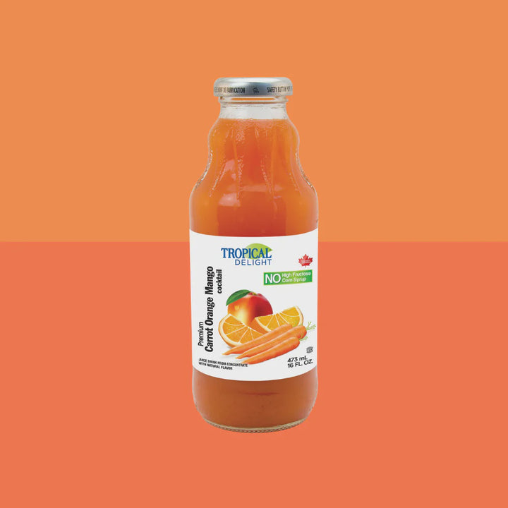 TROPICAL DELIGHT Premium Carrot Orange Mango Cocktail 473ML 16FL OZ