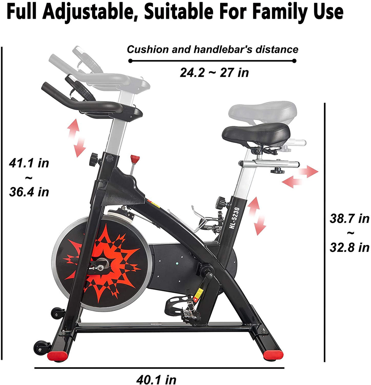 VIGBODY Exercise Bike HL-5230 Indoor / Outdoor Adjustable Home Gym Workout Cardio Upright Bike