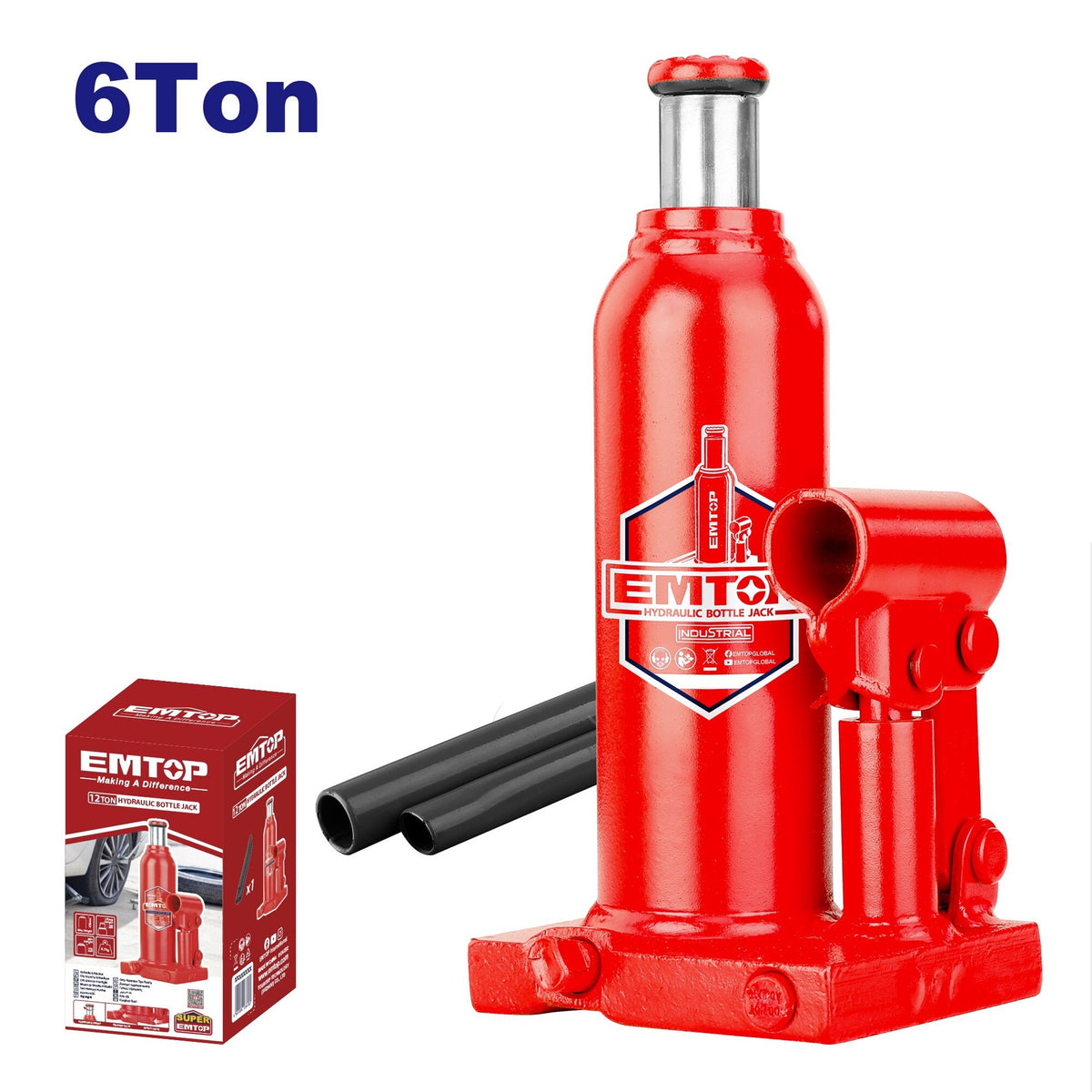 EMTOP Jack Hydraulic 6 Ton Bottle EHJK1061