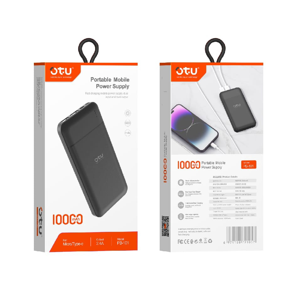 OTU Power Bank PB-101 10, 000MAH Portable Mobile Power Supply