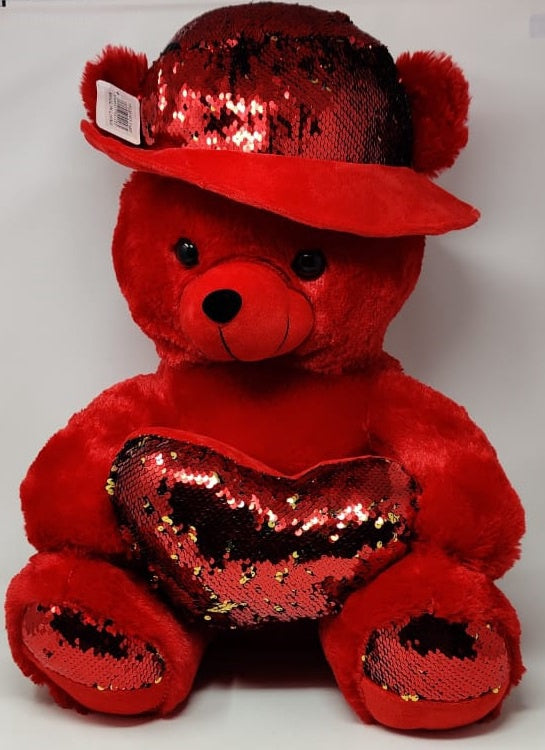 Plush Teddy Bear 158 with Hat & Heart