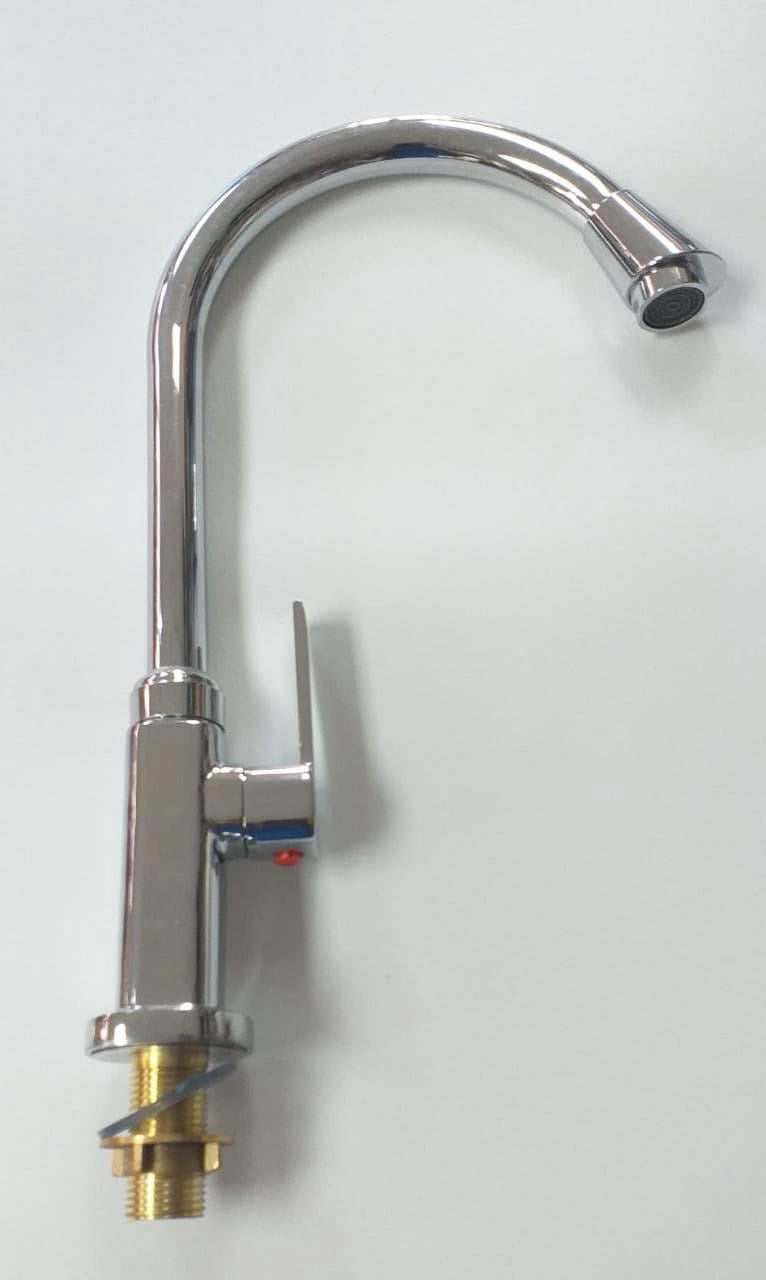 Goose Neck 1/2" Chrome Flat Lever